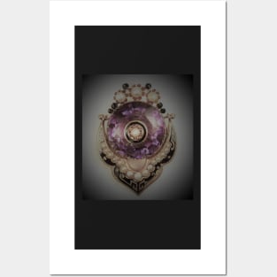 jewels sparkling brooch diamond pearls gold Posters and Art